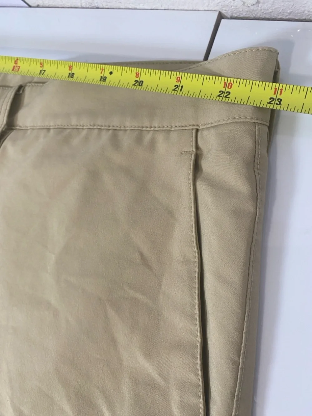 Polo Ralph Lauren Khaki Golf Shorts 44B Stretch Flat‎ Front Mens Performace Wear